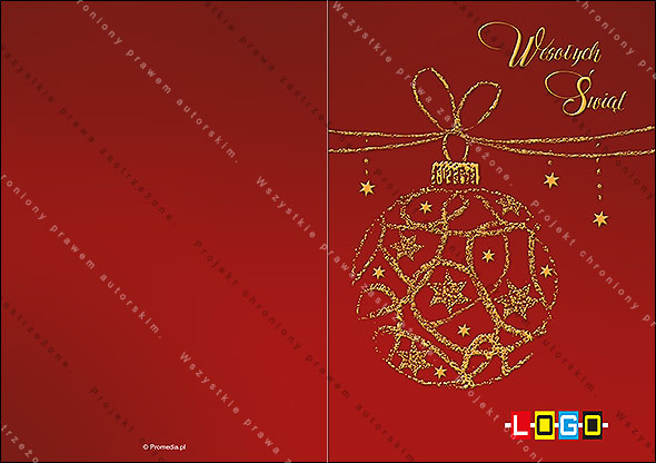 Projekt kartki świątecznej dla firm BN1-001 awers