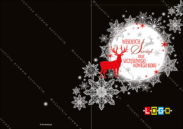 Projekt kartki świątecznej dla firm BN1-007 awers