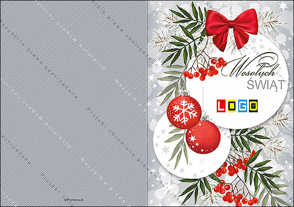 Projekt kartki świątecznej dla firm BN1-014 awers