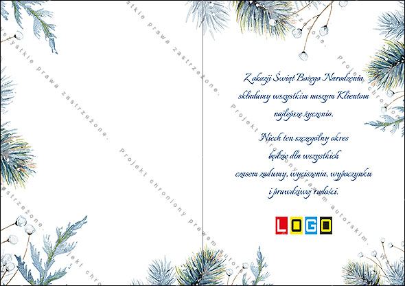 Projekt kartki świątecznej dla firm BN1-015rewers