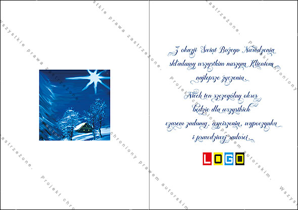 Projekt kartki świątecznej dla firm BN1-018rewers
