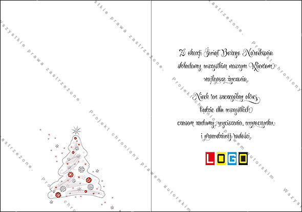 Projekt kartki świątecznej dla firm BN1-024rewers