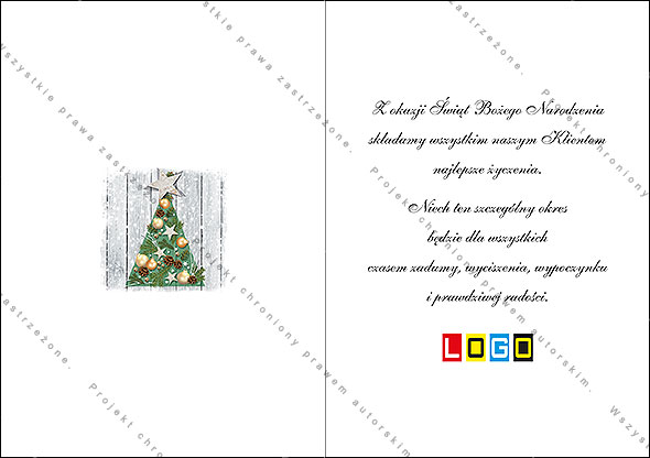 Projekt kartki świątecznej dla firm BN1-025rewers
