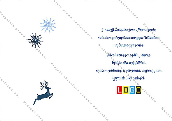 Projekt kartki świątecznej dla firm BN1-026rewers