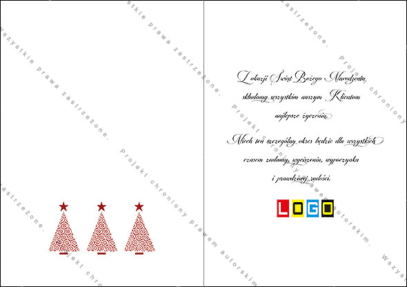 Projekt kartki świątecznej dla firm BN1-042rewers