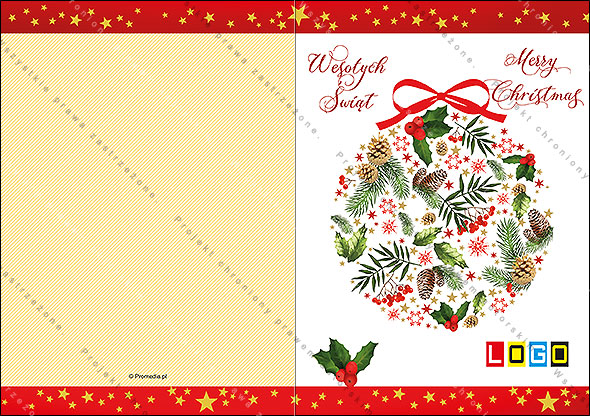 Projekt kartki świątecznej dla firm BN1-054 awers