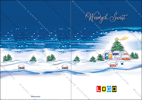 Projekt kartki świątecznej dla firm BN1-055 awers