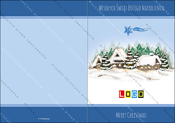 Projekt kartki świątecznej dla firm BN1-058 awers