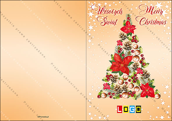 Projekt kartki świątecznej dla firm BN1-063 awers