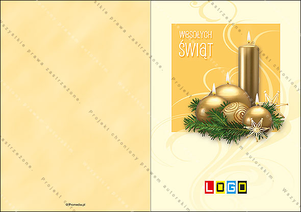 Projekt kartki świątecznej dla firm BN1-082 awers