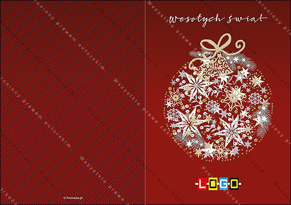 Projekt kartki świątecznej dla firm BN1-094 awers