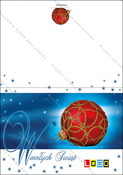 Projekt kartki świątecznej dla firm BN1-114 awers