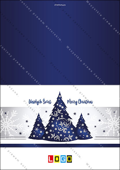 Projekt kartki świątecznej dla firm BN1-147 awers