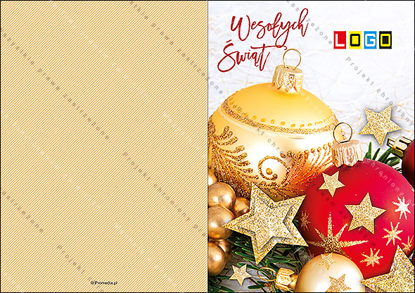 Projekt kartki świątecznej dla firm BN1-173 awers