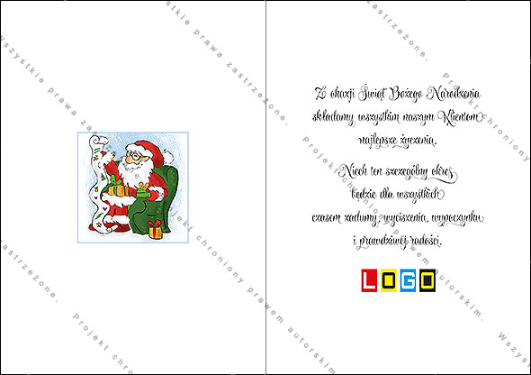 Projekt kartki świątecznej dla firm BN1-178rewers