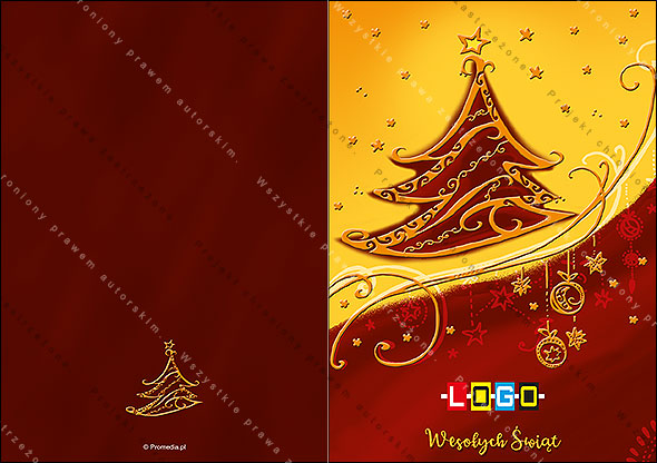 Projekt kartki świątecznej dla firm BN1-187 awers