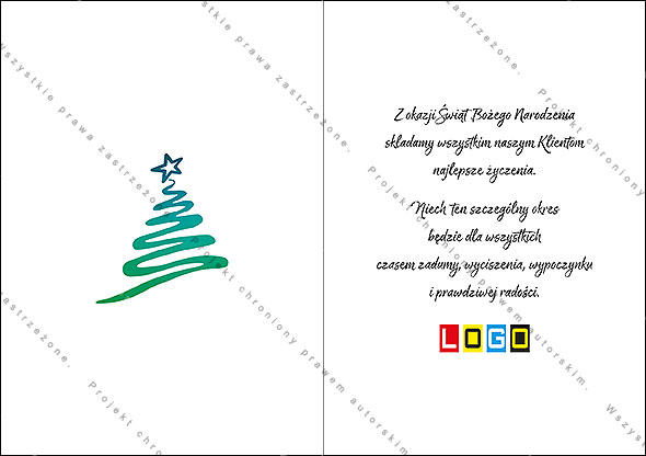 Projekt kartki świątecznej dla firm BN1-194rewers