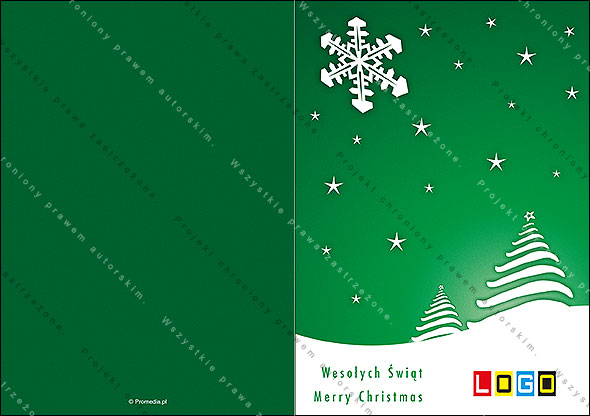 Projekt kartki świątecznej dla firm BN1-195 awers