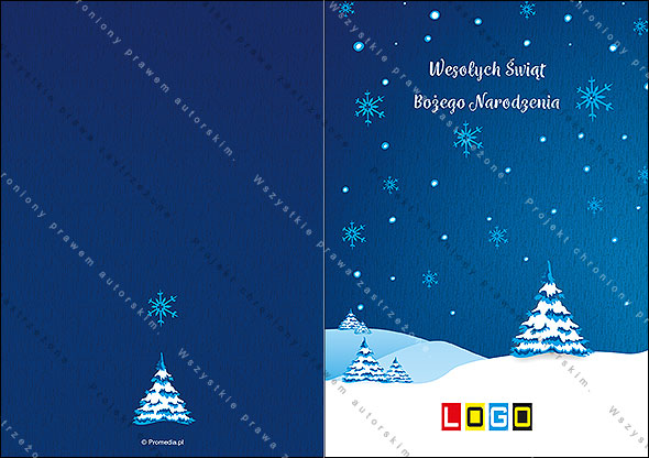 Projekt kartki świątecznej dla firm BN1-197 awers