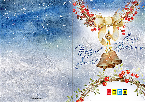 Projekt kartki świątecznej dla firm BN1-204 awers