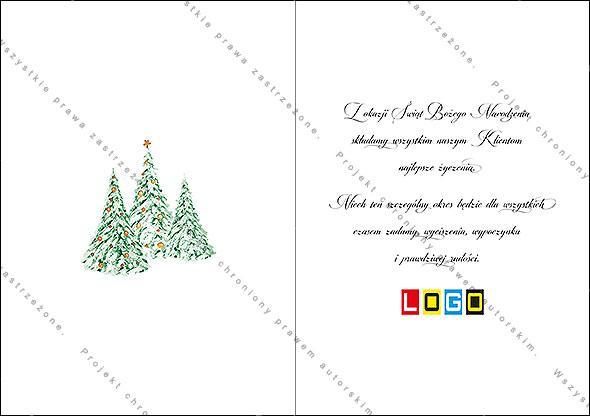 Projekt kartki świątecznej dla firm BN1-206rewers