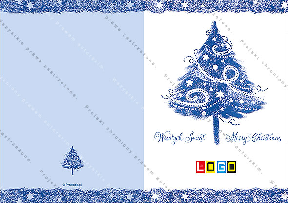 Projekt kartki świątecznej dla firm BN1-210 awers