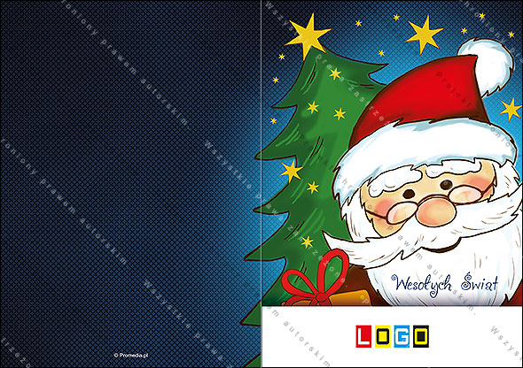Projekt kartki świątecznej dla firm BN1-218 awers