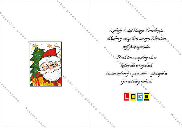 Projekt kartki świątecznej dla firm BN1-218rewers