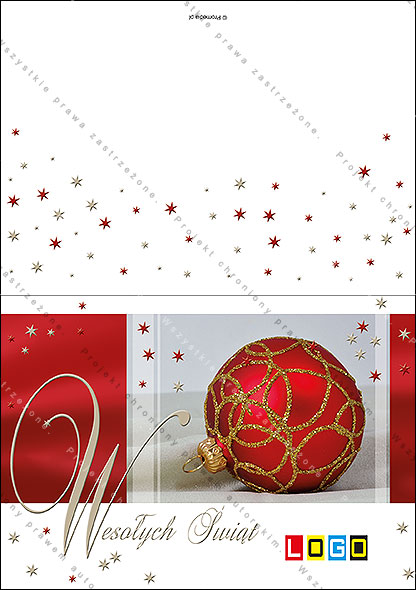 Projekt kartki świątecznej dla firm BN1-264 awers