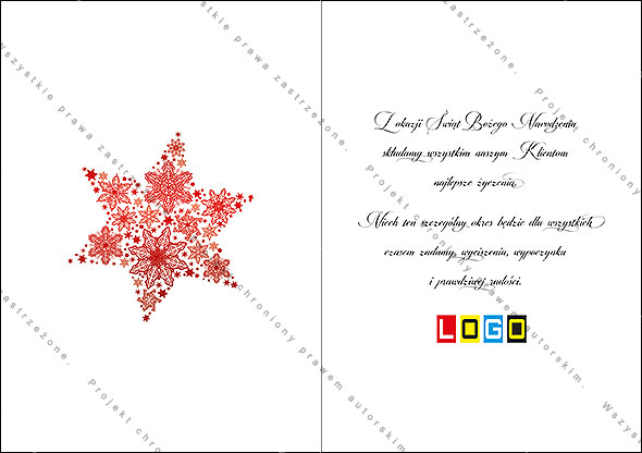 Projekt kartki świątecznej dla firm BN1-285rewers