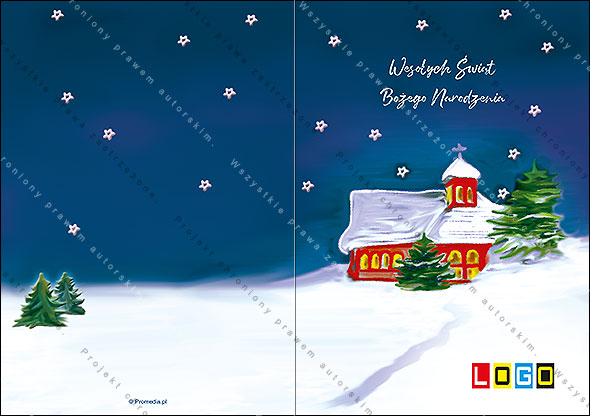 Projekt kartki świątecznej dla firm BN1-288 awers