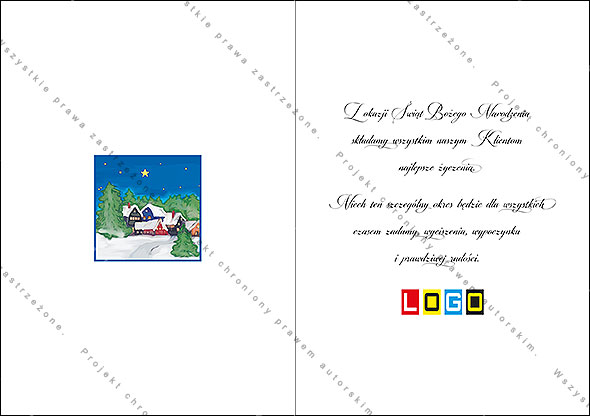 Projekt kartki świątecznej dla firm BN1-291rewers