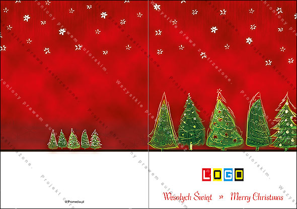 Projekt kartki świątecznej dla firm BN1-293 awers