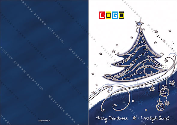Projekt kartki świątecznej dla firm BN1-294 awers