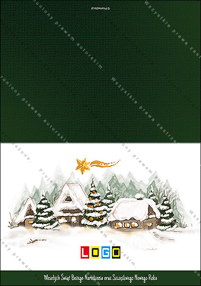 Projekt kartki świątecznej dla firm BN1-307 awers