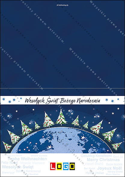 Projekt kartki świątecznej dla firm BN1-309 awers