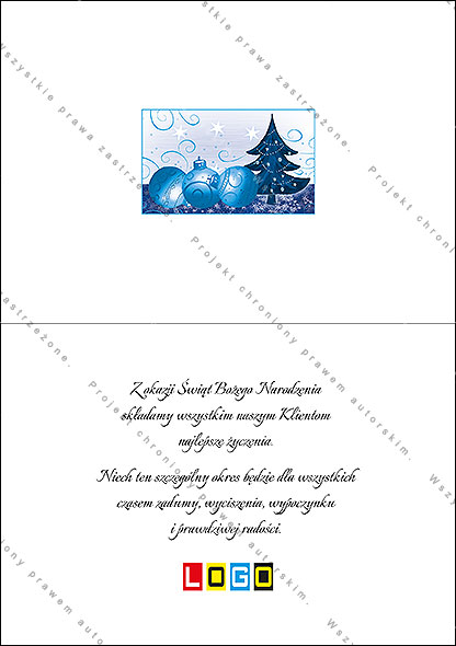 Projekt kartki świątecznej dla firm BN1-326rewers