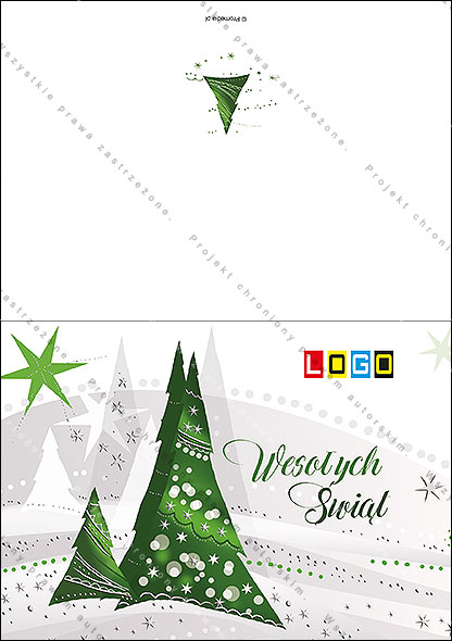 Projekt kartki świątecznej dla firm BN1-334 awers