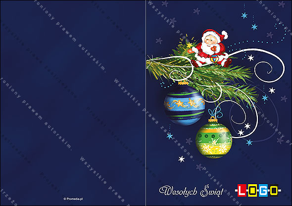 Projekt kartki świątecznej dla firm BN1-338 awers