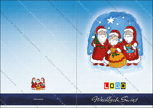 Projekt kartki świątecznej dla firm BN1-340 awers