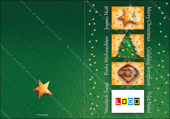 Projekt kartki świątecznej dla firm BN1-341 awers
