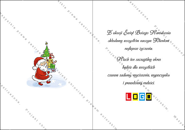 Projekt kartki świątecznej dla firm BN1-344rewers