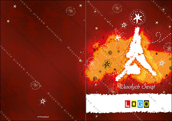 Projekt kartki świątecznej dla firm BN1-345 awers