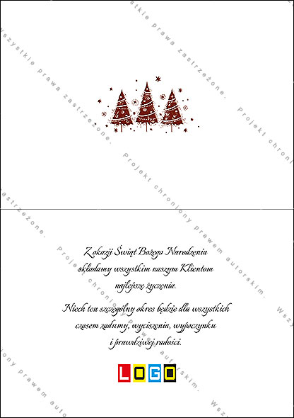 Projekt kartki świątecznej dla firm BN1-355rewers