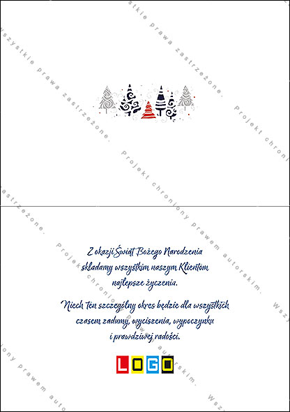 Projekt kartki świątecznej dla firm BN1-356rewers