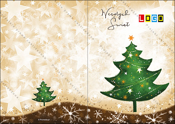 Projekt kartki świątecznej dla firm BN1-379 awers
