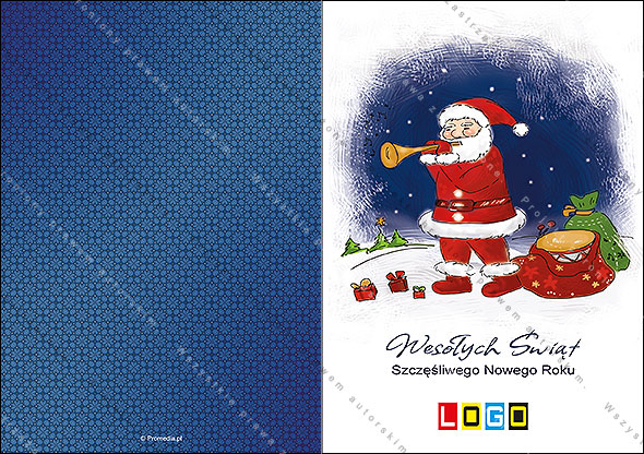 Projekt kartki świątecznej dla firm BN1-381 awers
