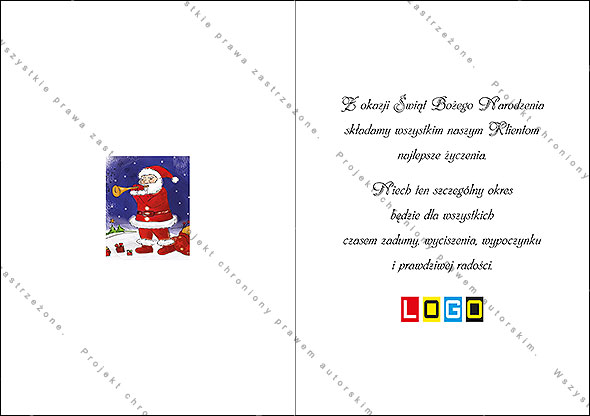 Projekt kartki świątecznej dla firm BN1-381rewers