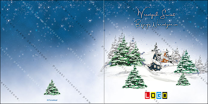 Projekt kartki świątecznej dla firm BN2-021 awers