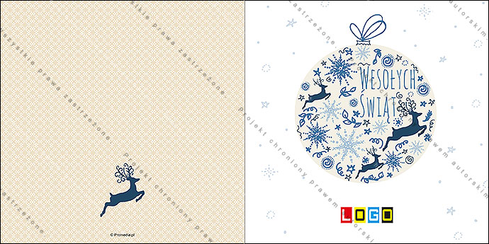 Projekt kartki świątecznej dla firm BN2-026 awers